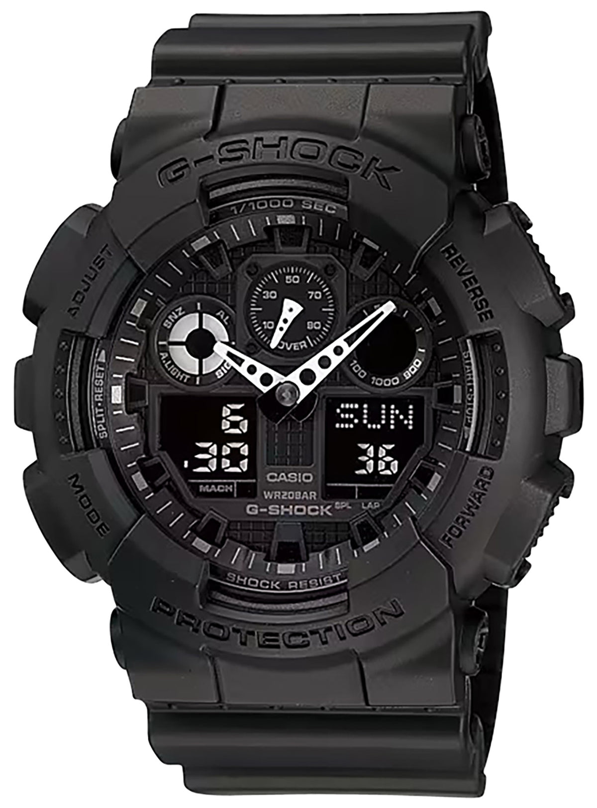 Casio G-Shock GA100 Tactical XL Analog Digital Combo Watch Black