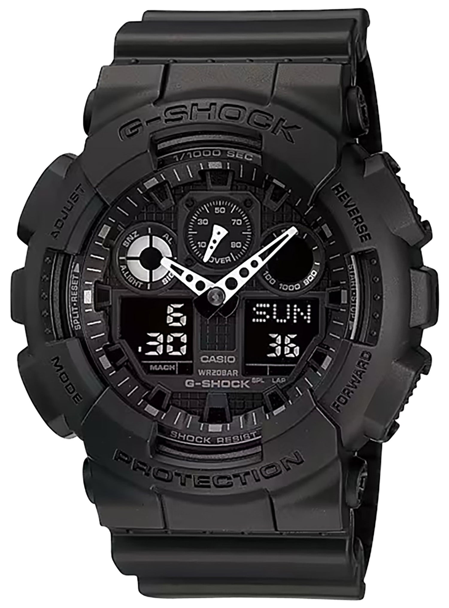 Casio G-Shock GA100 Tactical XL Analog Digital Combo Watch Black