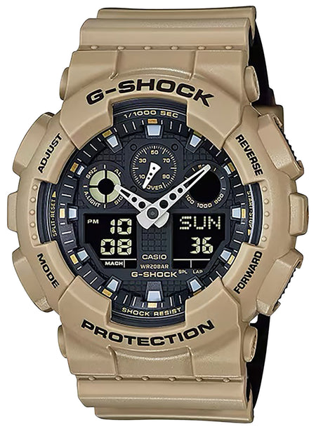 Casio G-Shock GA100L8A Tactical Brown Stainless Bezel Watch 145-215mm