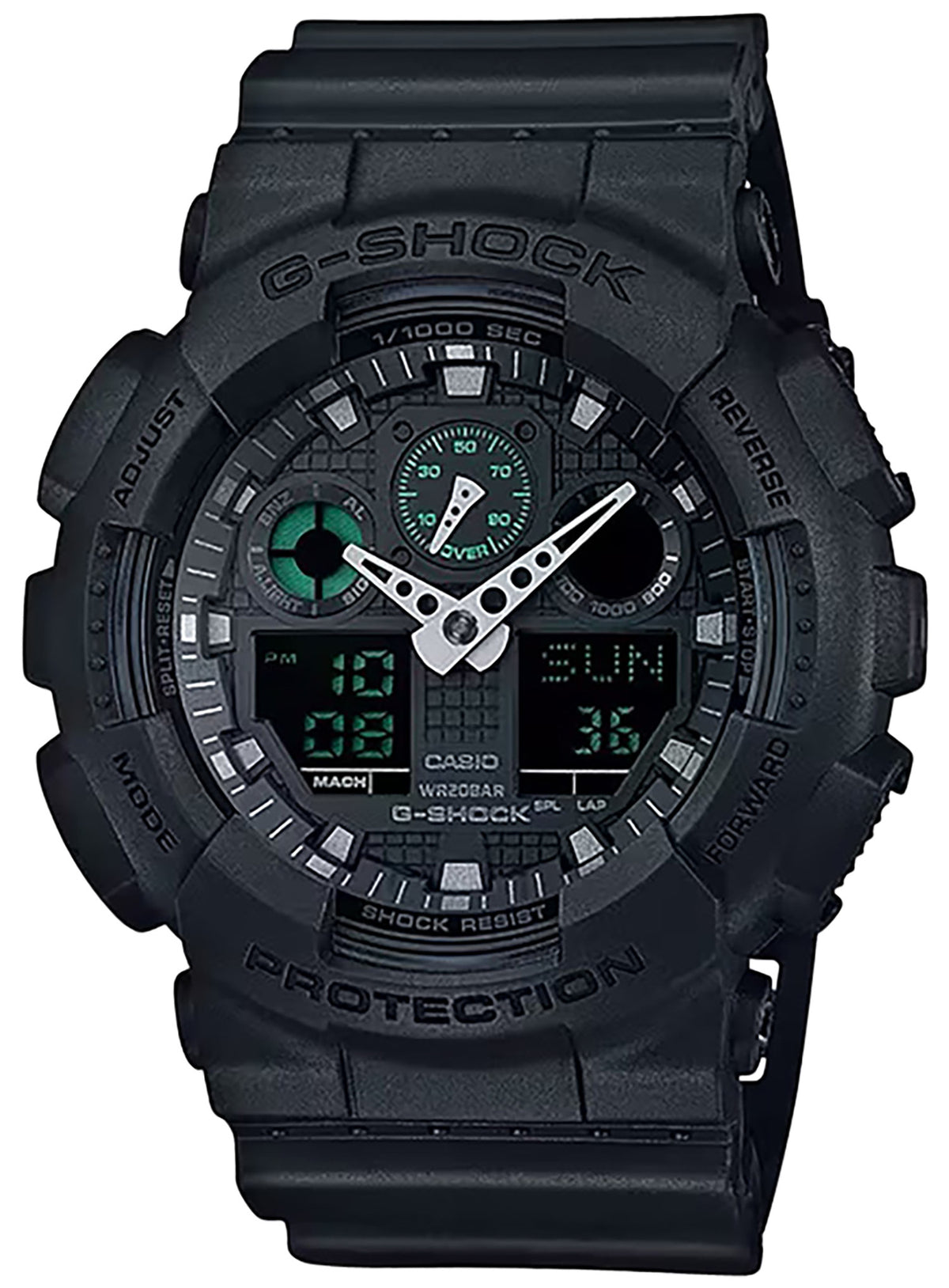 Casio G-Shock GA100MB1ACR Tactical Black Stainless Steel Bezel Watch