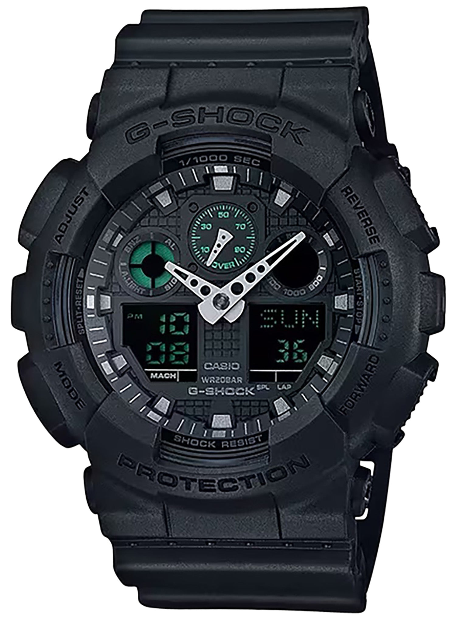 Casio G-Shock GA100MB1ACR Tactical Black Stainless Steel Bezel Watch