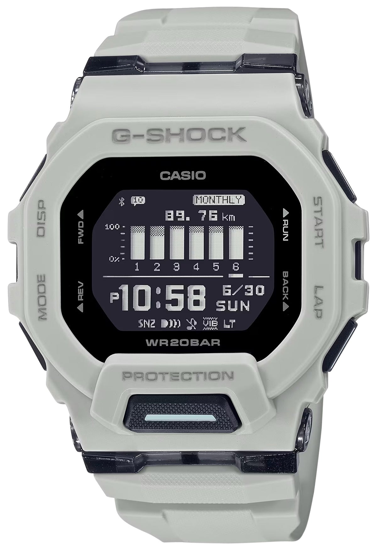 Casio G-Shock GBD200UU9 Tactical White Square Accelerometer Watch