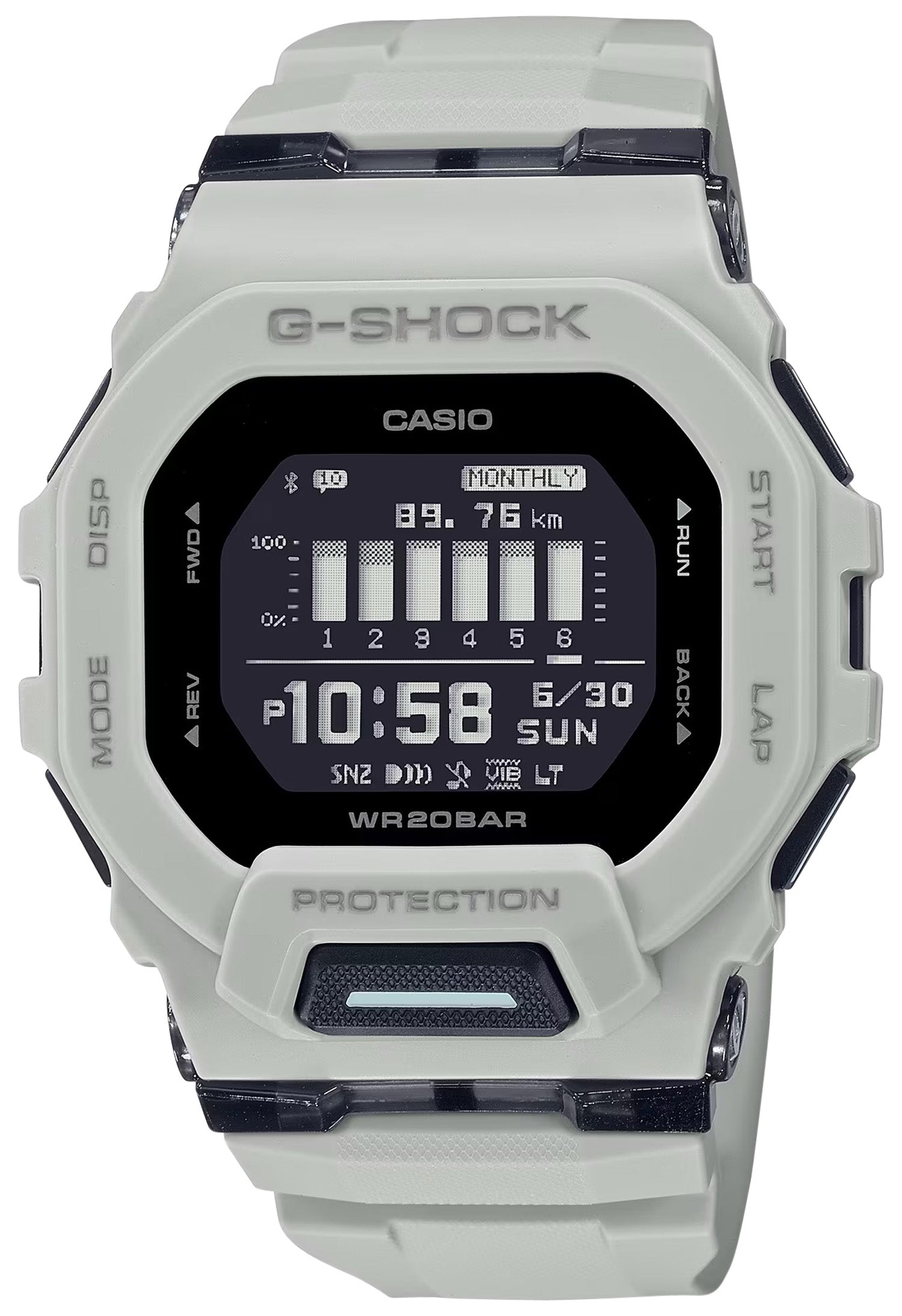 Casio G-Shock GBD200UU9 Tactical White Square Accelerometer Watch