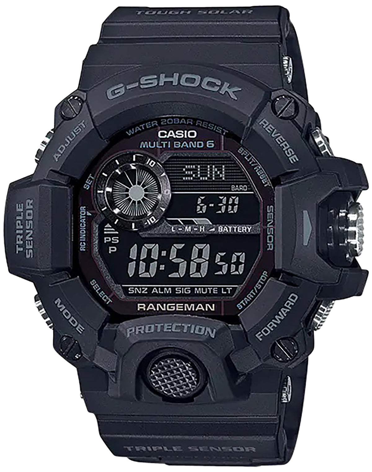 Casio G-Shock GW9400 Rangeman Altimeter Barometer Watch All Black