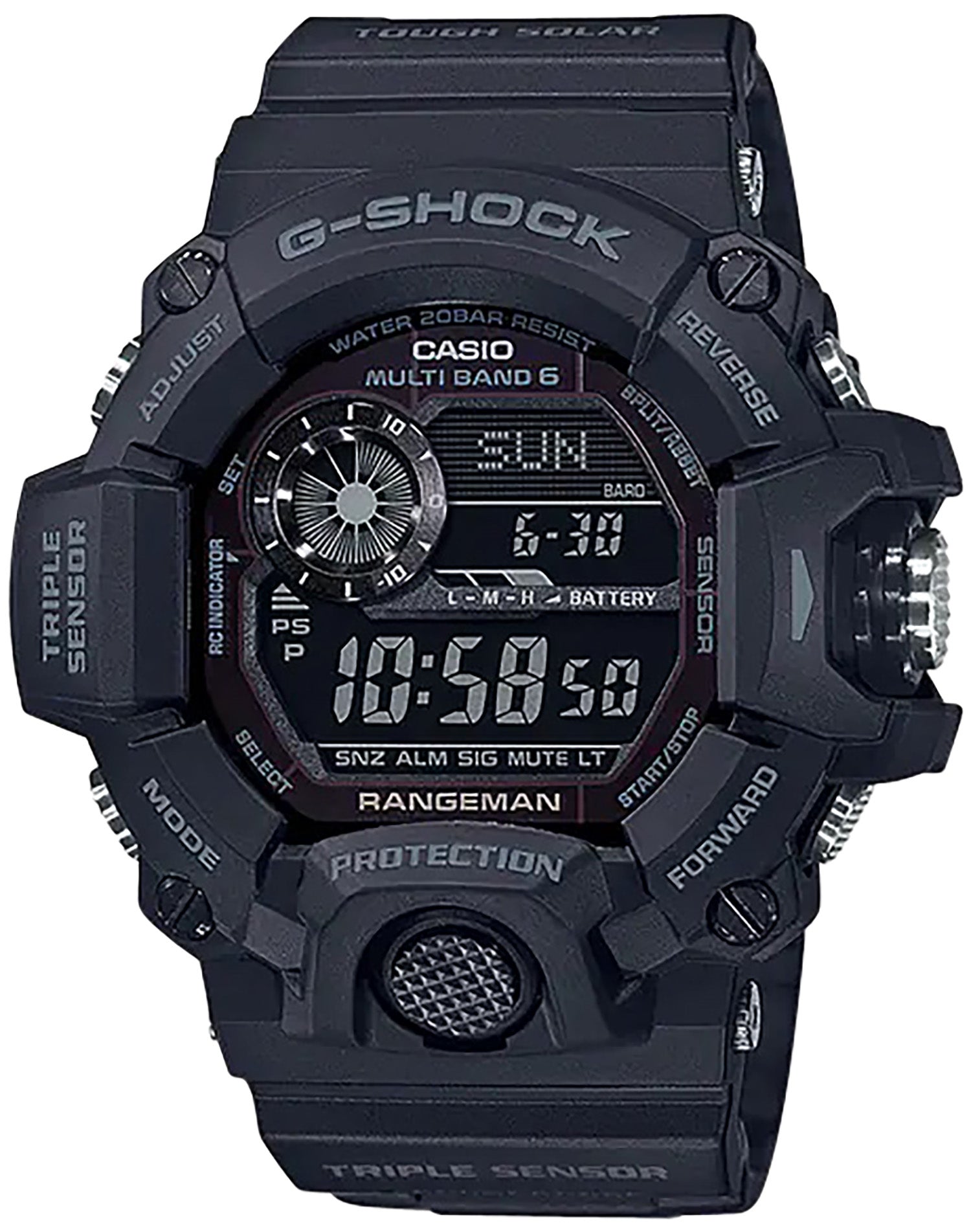 Casio G-Shock GW9400 Rangeman Altimeter Barometer Watch All Black