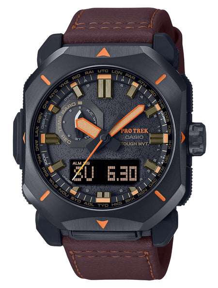 Casio Pro Trek PRW-6900YL5 Outdoor Digital Compass Watch Black/Brown