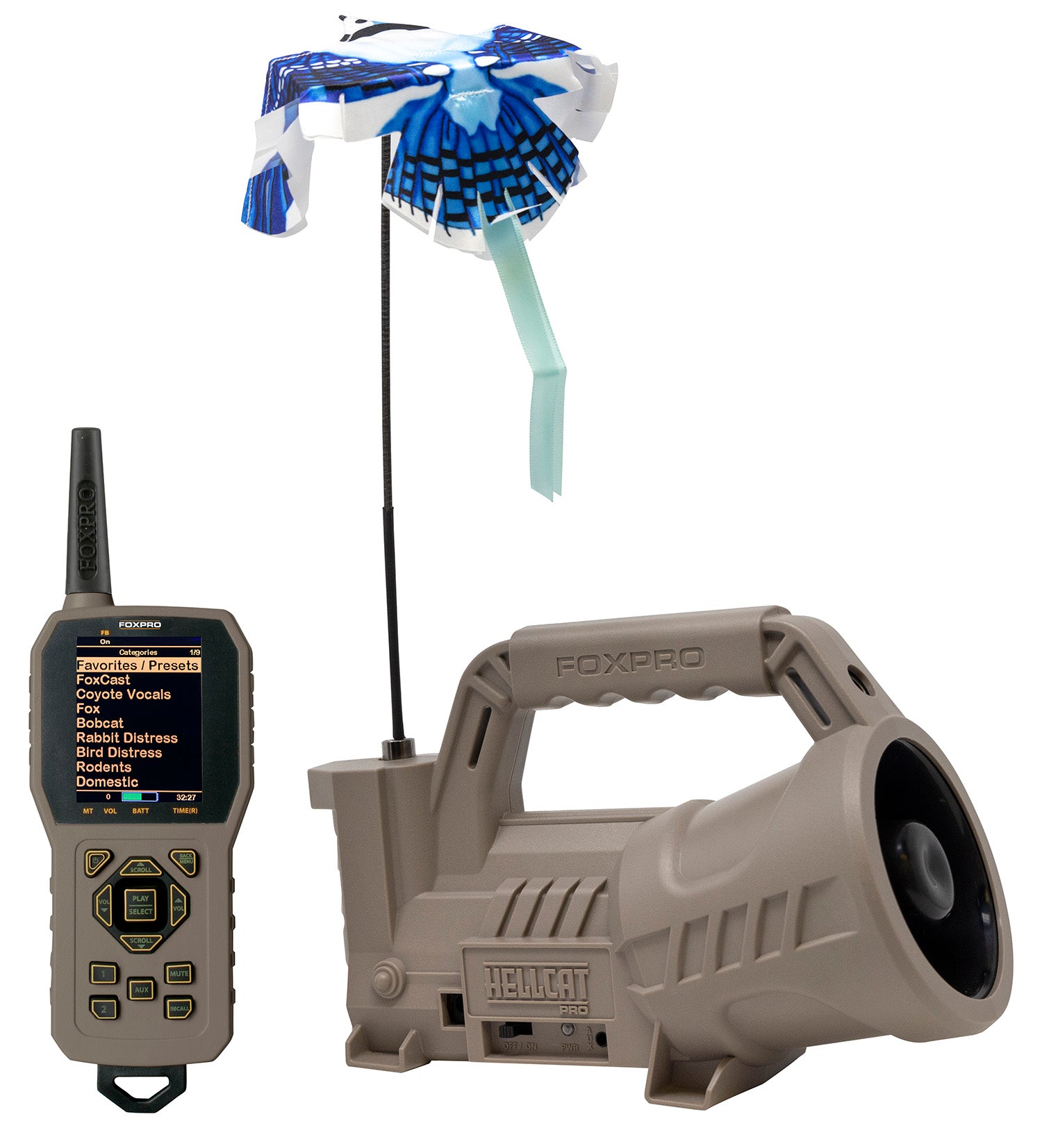 Foxpro Hellcat Pro Electronic Game Call - TX-1000 Remote, 1000-Sound Capacity, Tan