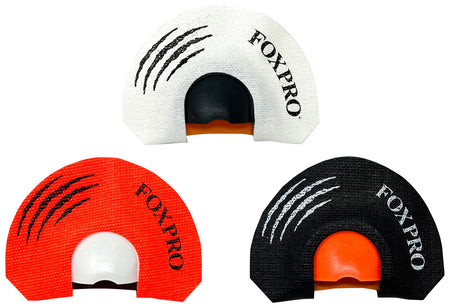 Foxpro Predator Mouth Call Combo 3-Pack - Howler, Cottontail, Pup Distress, Black/Red/White