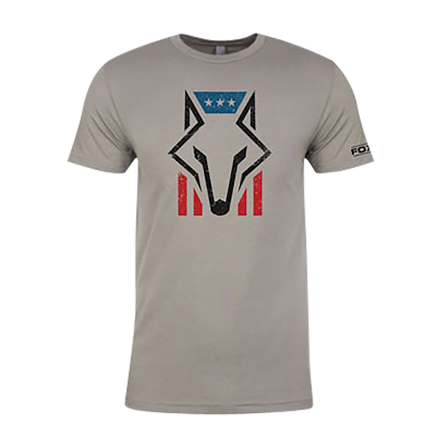 FOXPRO Foxhead Flag Gray Short Sleeve Tee Small