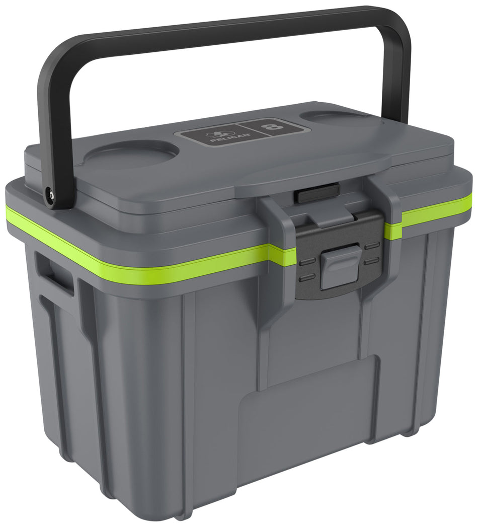 Pelican 8Q-1-DKGRYEGRN 8 Qt Elite Personal Cooler Gray and Green