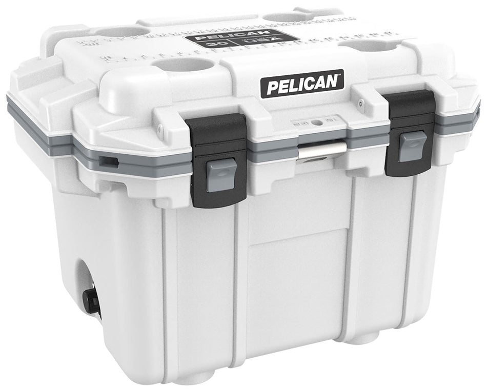 Pelican 30Q Elite Cooler 30 Quart White and Gray