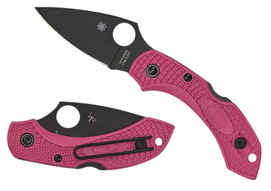 Spyderco Dragonfly 2 Folder 2.30" Plain Black TiCN CPM S30V Blade Pink Textured FRN Handle with Black Accents