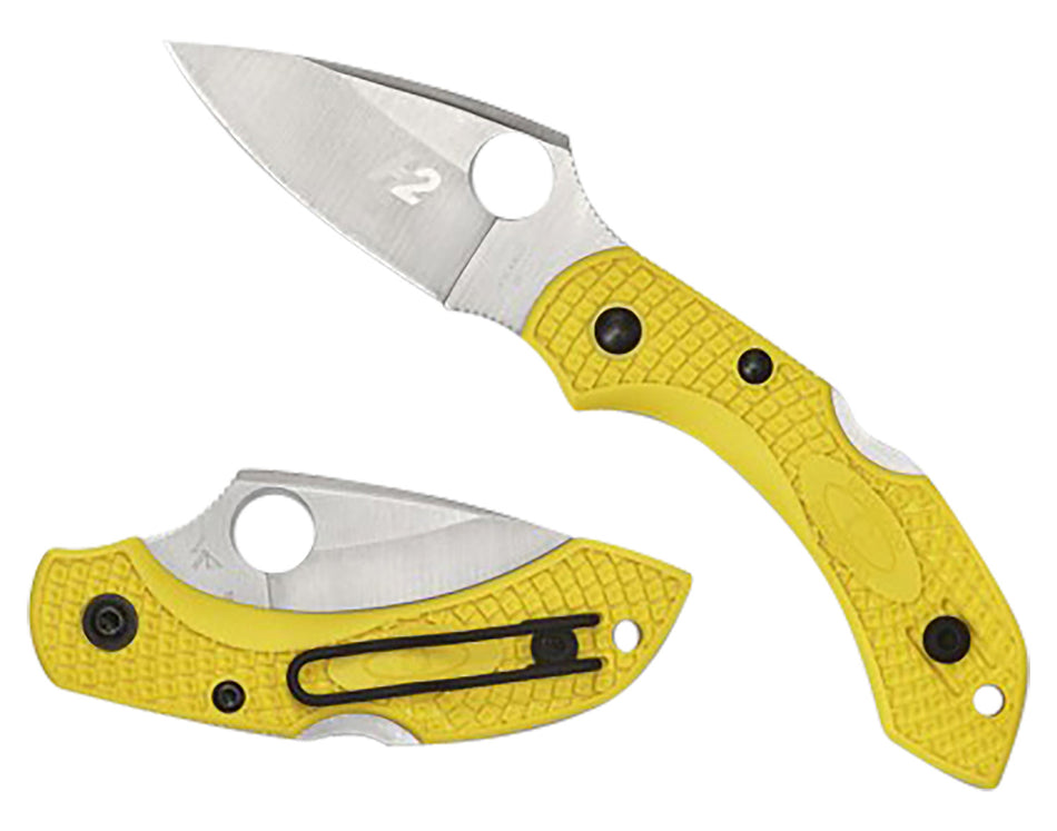 Spyderco Dragonfly 2 Salt Folder 2.25" Plain Stonewashed H1 Steel Blade High-Visibility Yellow FRN Handle