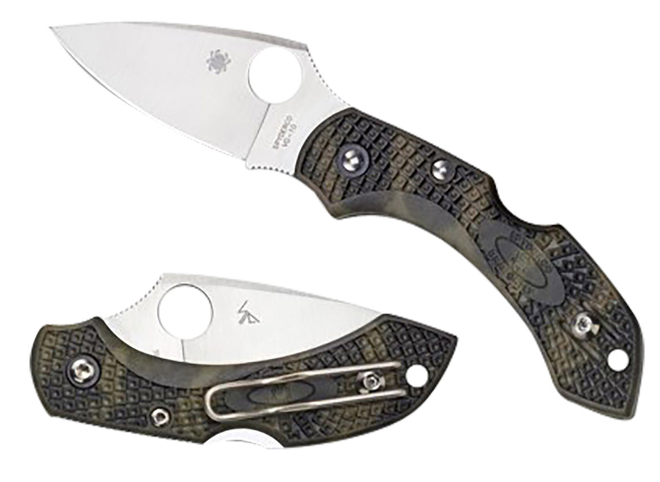 Spyderco Dragonfly 2 Folder 2.30" Plain Satin VG-10 SS Blade Hand-Dyed Zome Green FRN Handle with Clip