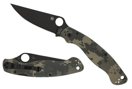 Spyderco Military 2 Folder 4" Plain Black DLC S30V Blade Digital Camouflage G10 Handle with Black Hardware