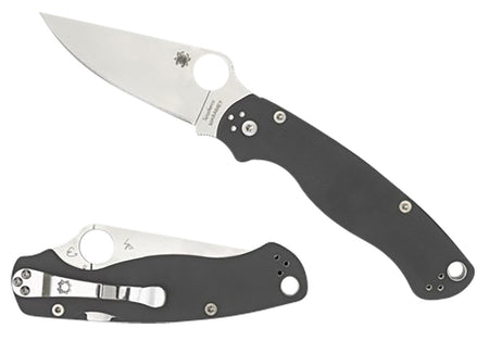Spyderco Para Military 2 C81GPDGY2 3.47" Folding Knife Satin Maxamet Blade Dark Gray Textured G10 Handle Compression Lock