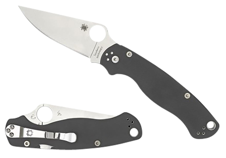 Spyderco Para Military 2 C81GPDGY2 3.47" Folding Knife Satin Maxamet Blade Dark Gray Textured G10 Handle Compression Lock