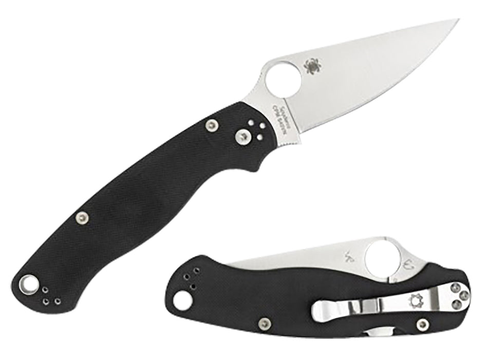 Spyderco Para Military 2 C81GPLE2 Left-Handed 3.42" Folding Knife CPM S45VN SS Blade Black Textured G10 Handle Compression Lock