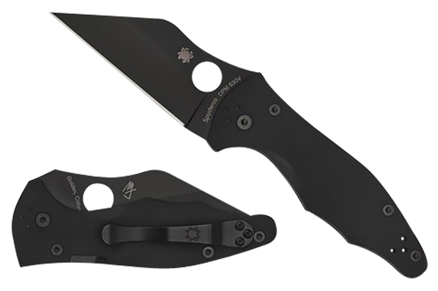 Spyderco Yojimbo 2 C85GPBBK2 3.20" Folding Knife Black DLC CPM S30V SS Wharncliffe Blade Black Textured G10 Handle