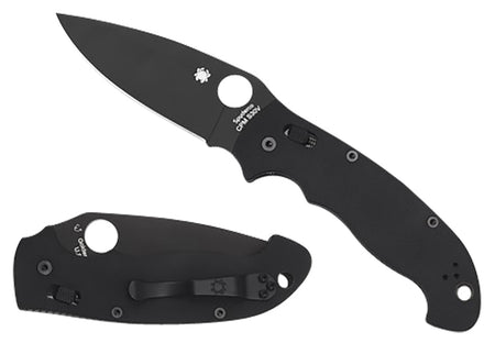 Spyderco Manix 2 XL C95GPBBK2 3.85" Folding Knife Black DLC CPM S30V SS Blade Black Textured G10 Handle Ball Bearing Lock
