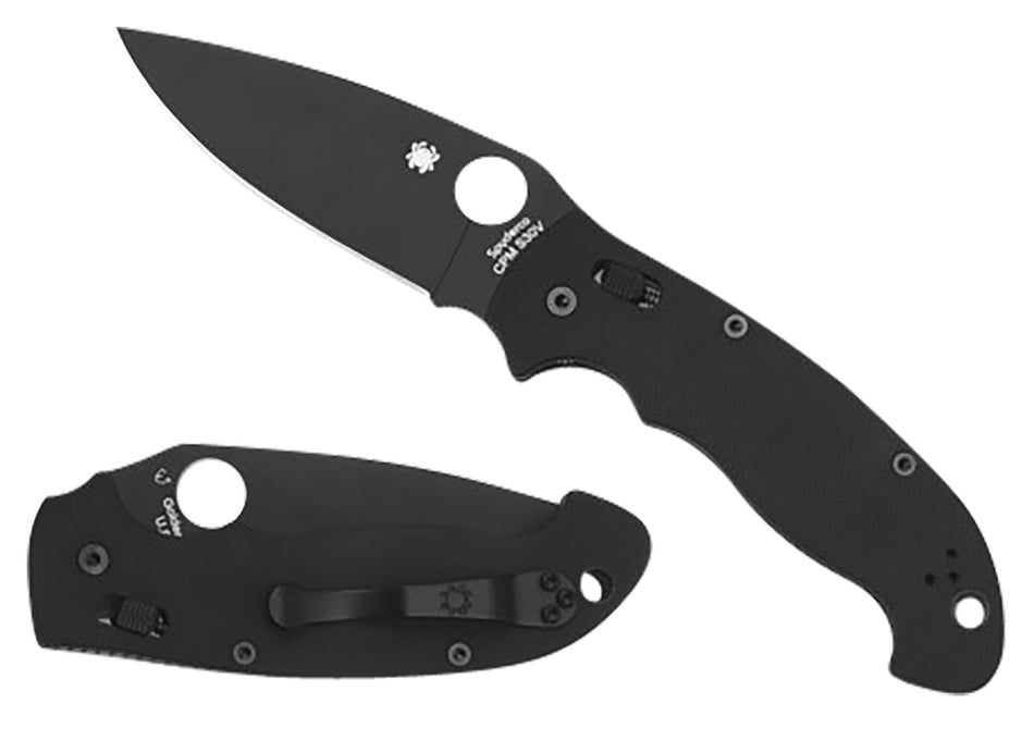 Spyderco Manix 2 XL C95GPBBK2 3.85" Folding Knife Black DLC CPM S30V SS Blade Black Textured G10 Handle Ball Bearing Lock