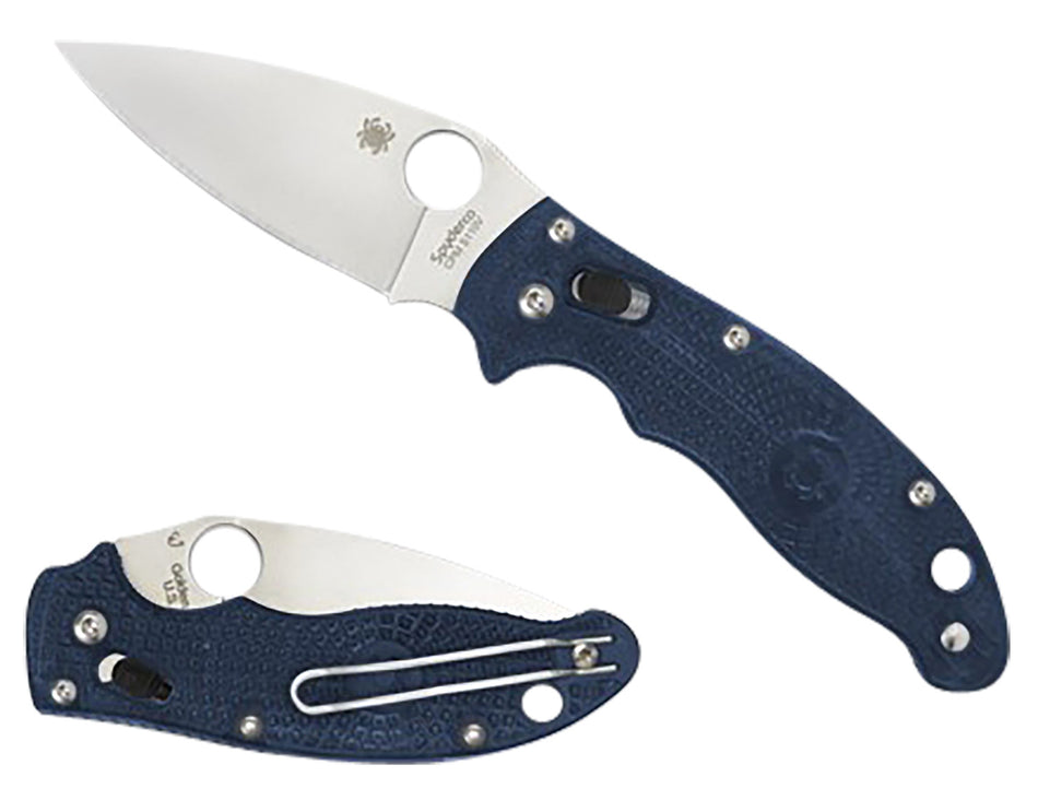 Spyderco Manix 2 Lightweight C101PDBL2 3.37" Folding Knife Satin CTS BD1 SS Blade Dark Blue Bi-Directional FRCP Handle