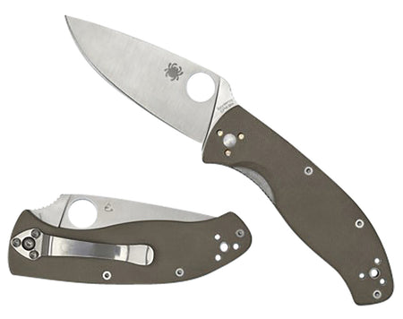 Spyderco Tenacious C122GBNM4P 3.35" Folding Knife CPM M4 Blade Brown Textured G10 Handle Includes Pocket Clip