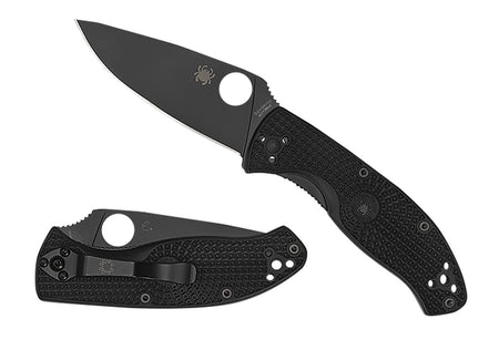 Spyderco Tenacious Lightweight C122PBBK 3.39" Folding Knife Black Oxide 8Cr13MoV SS Blade Black Bi-Directional FRN Handle