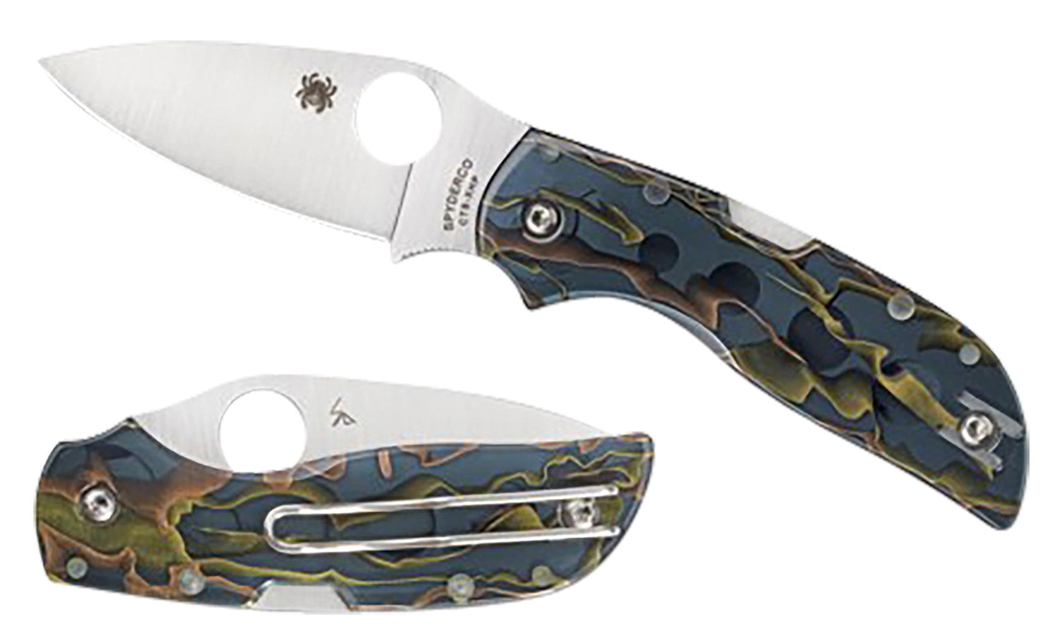 Spyderco C152RNP Chaparral Raffir Noble 2.80" CTS XHP Blade Smoke Acrylic Brass Copper Mesh Handle