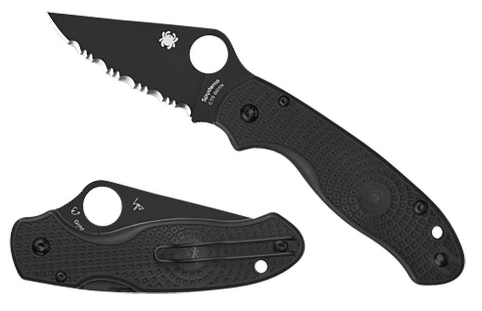Spyderco C223PBBK Para 3 Lightweight 2.92" Black DLC CTS BD1N SS Blade Black Textured FRN Handle