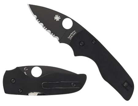 Spyderco C230GPBBK Lil' Native 2.42" Black DLC CPM S30V SS Blade Black G10 Handle Pocket Clip