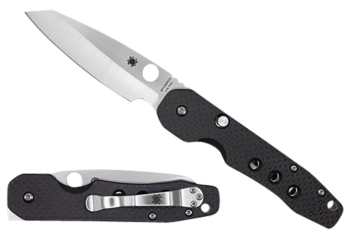 Spyderco C240CFP Smock 3.39" Stonewashed CPM S30V SS Blade Carbon Fiber G10 Handle Compression Lock