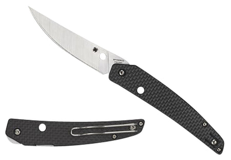 Spyderco C242CFP Ikuchi 3.26" Plain Satin CPM S30V SS Blade Carbon Fiber G10 Handle