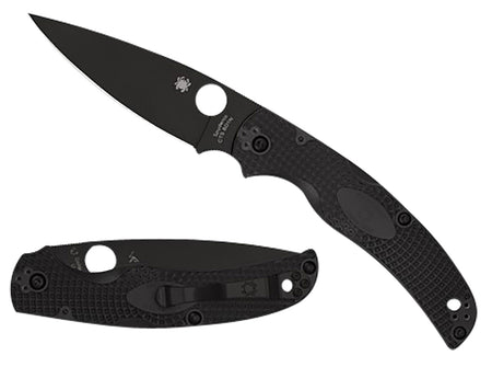 Spyderco C244PBBK Native Chief Lightweight 4.02" Folding Knife Plain Black DLC BD1N SS Blade Black Textured FRN Handle