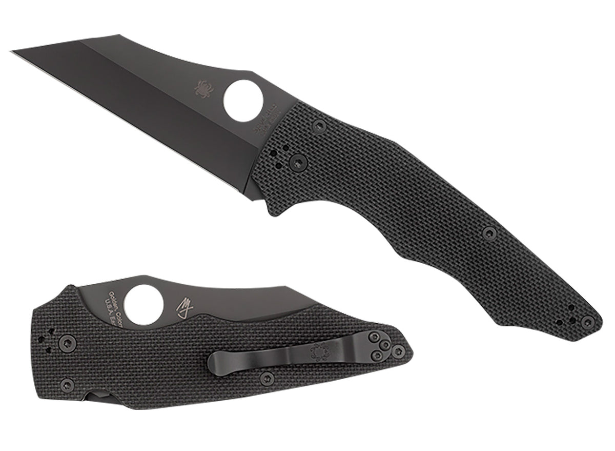 Spyderco C253GPBBK YoJumbo 3.98" Black DLC CPM S30V SS Blade Black G10 Handle Pocket Clip