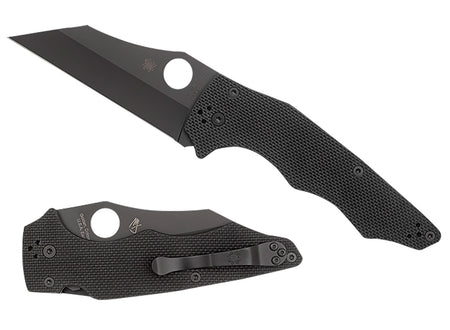 Spyderco C253GPBBK YoJumbo 3.98" Black DLC CPM S30V SS Blade Black G10 Handle Pocket Clip