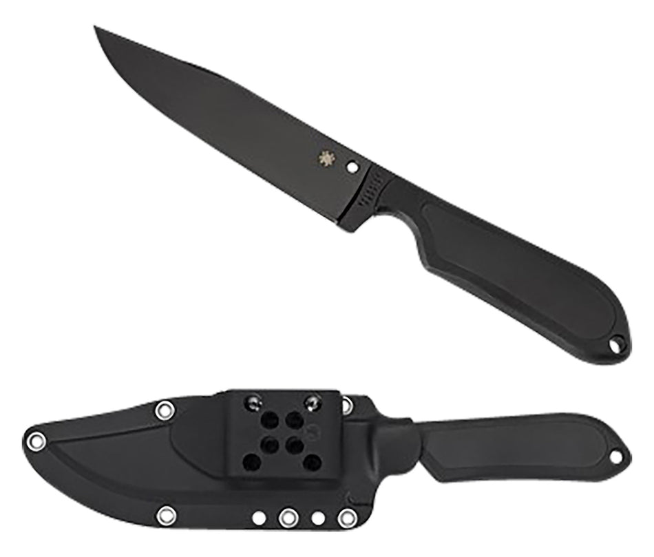 Spyderco FB04PBB Street Bowie 5.05" Fixed Clip Point Plain Black DLC VG-10 SS Blade Black FRN Handle Includes Sheath