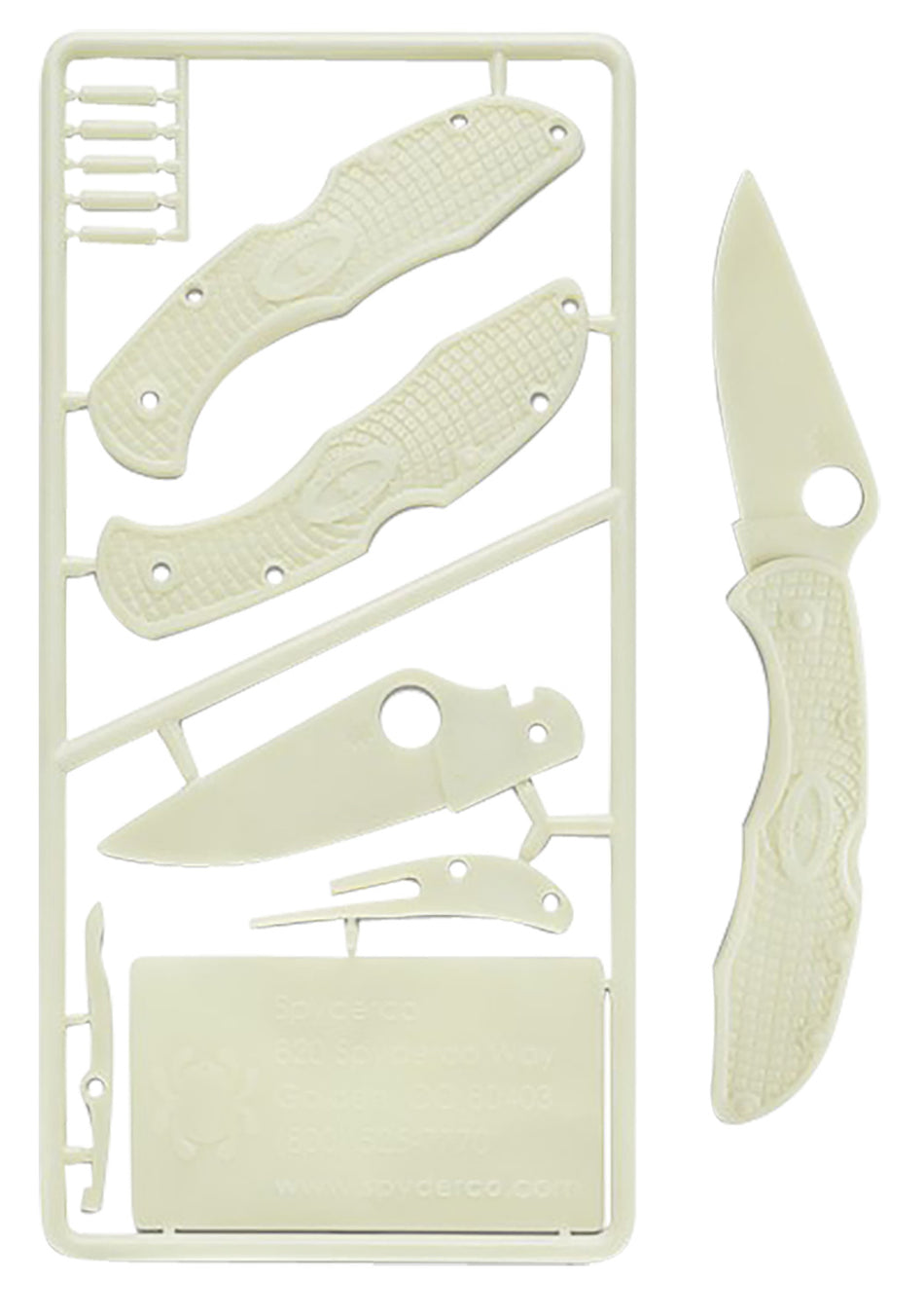 Spyderco PLKIT1 Delica 4 Kids Plastic Knife Kit Glow-In-The-Dark Ages 7 and Up