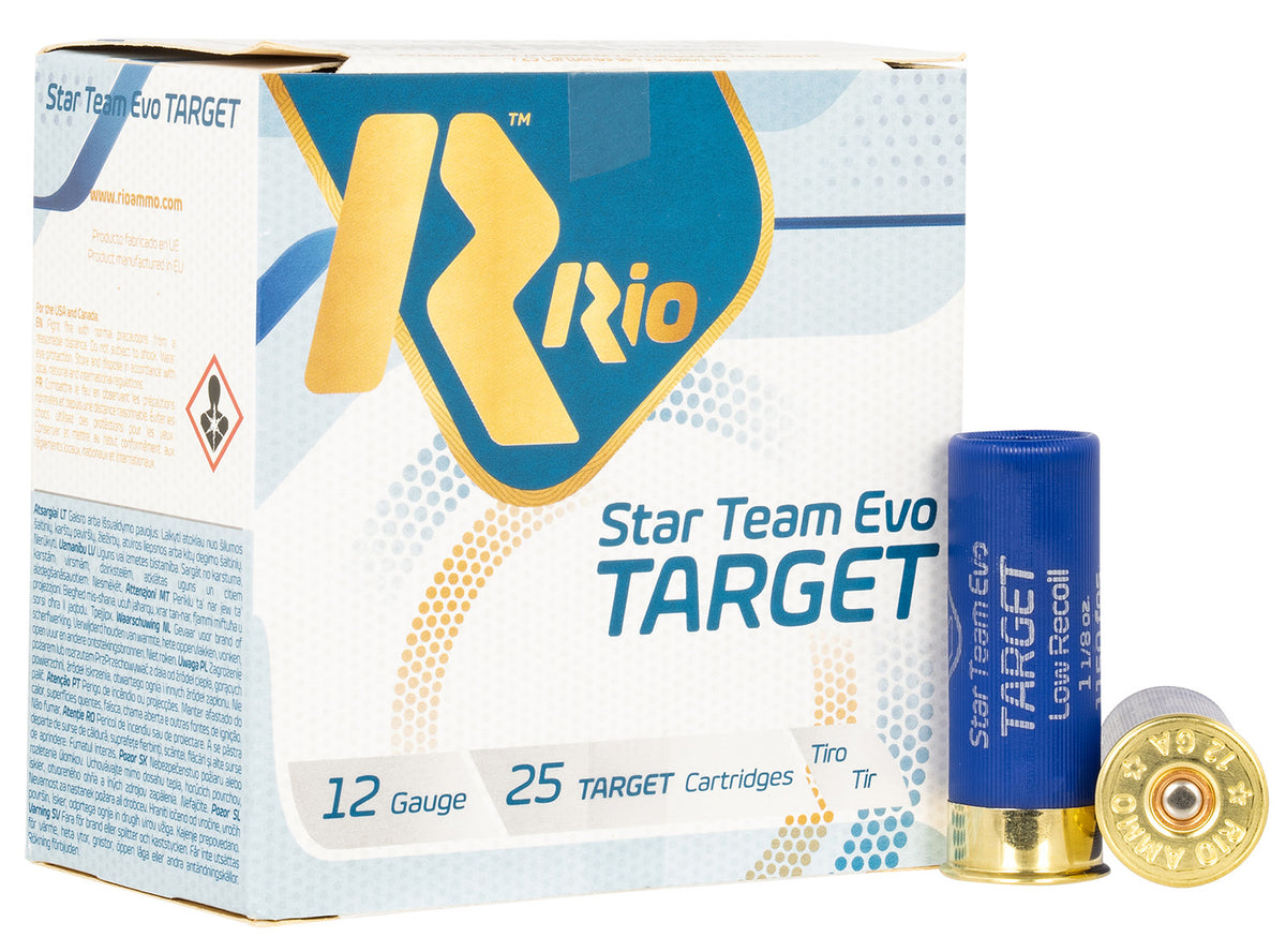 Rio Ammunition 12 Gauge Shotgun Shells Team Target #7.5 1-1/8 oz 2.75 in