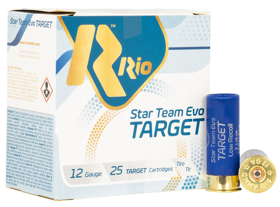 Rio Ammunition 12 Gauge Shotgun Shells Team Target #7.5 1-1/8 oz 2.75 in
