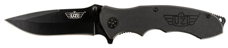 Uzi UZKFDR006 Responder VI Folding Knife Black Stainless Steel Blade with G10 Handle, Metal Pocket Clip, Spring Assist