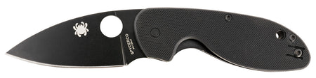 Spyderco C216GPBBK Efficient 2.98" Folding Knife Plain Black DLC 8Cr13MoV SS Blade Black Textured G10 Handle