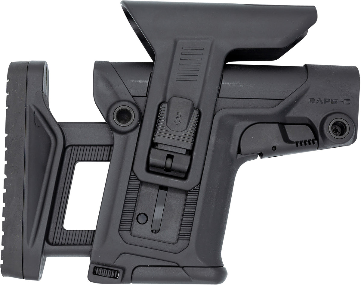 FAB Defense RAPS-C Collapsible Buttstock Black - Adjustable Cheek-Rest, LOP Memory & 1Latch for AR-Platform