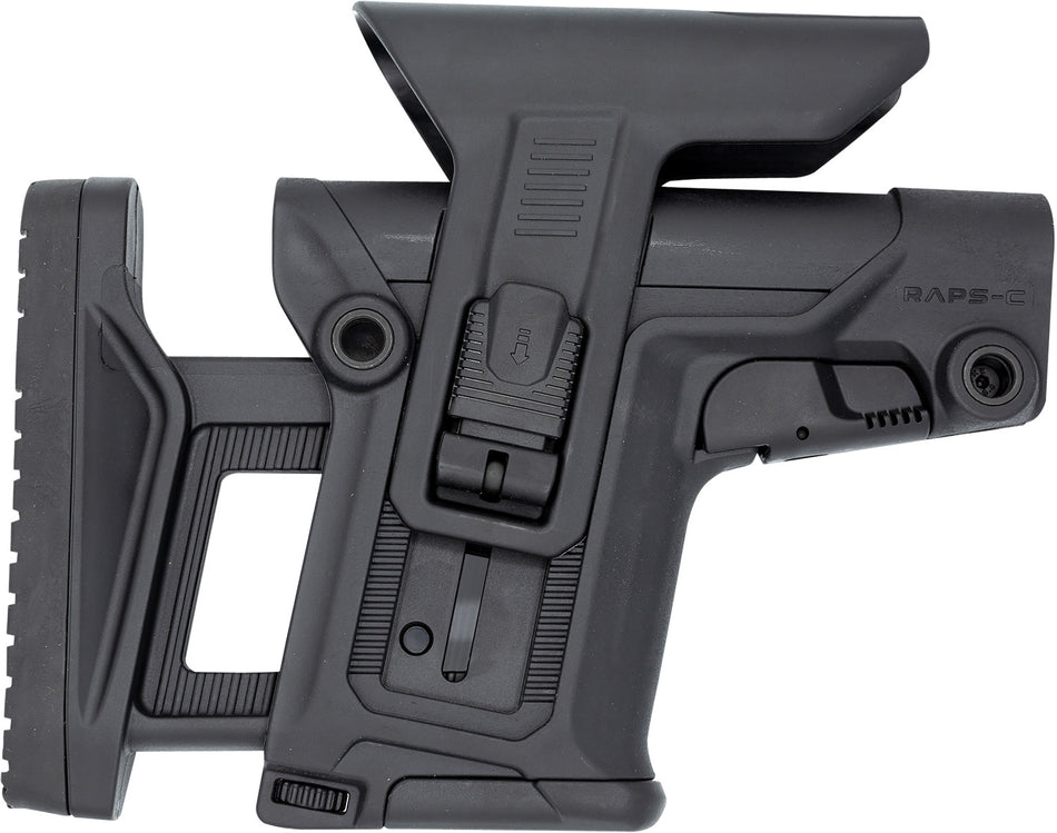 FAB Defense RAPS-C Collapsible Buttstock Black - Adjustable Cheek-Rest, LOP Memory & 1Latch for AR-Platform