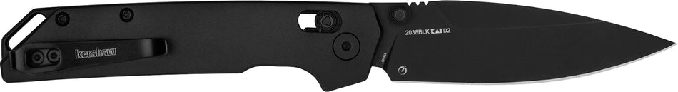 Kershaw Iridium 2038BLK 3.40" Folder Spear Point D2 Satin/Stonewashed Blade, Gray Anodized Aluminum Handle, KVT Bearings & Clip
