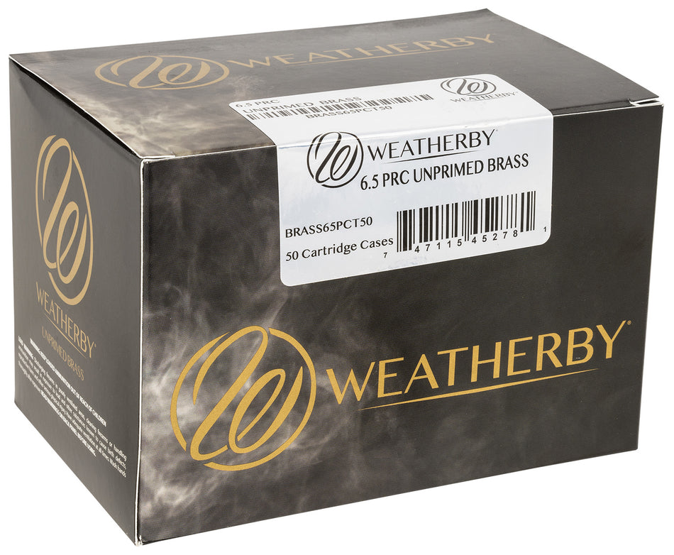 Weatherby BRASS65PCT50 6.5 PRC Precision Unprimed Reloading Brass 50/Box