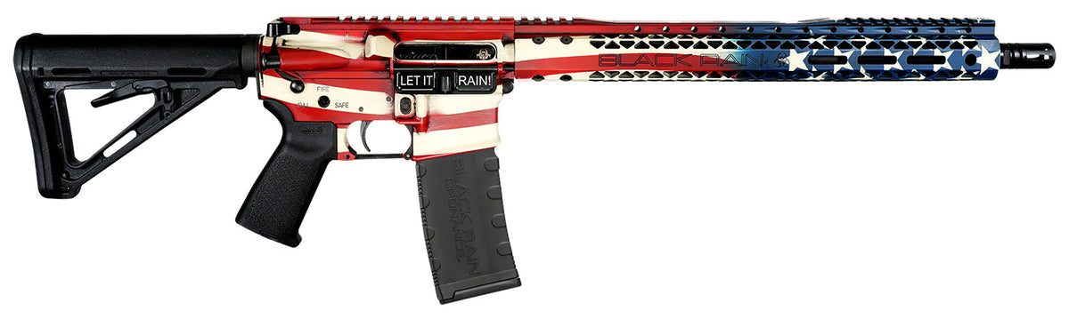 Black Rain Ordnance Patriot America Rifle, 5.56x45mm NATO, 16" Barrel, 30+1 Capacity, American Flag Finish