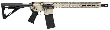 Black Rain Ordnance BROWTPLSB Spec 15+ We The People 5.56x45mm NATO 30+1 16in, Light Sand Battleworn w/ Deep Engraving, 15in Slim M-LOK, Magpul Grip & Carbine Stock, Castle Flash Hider
