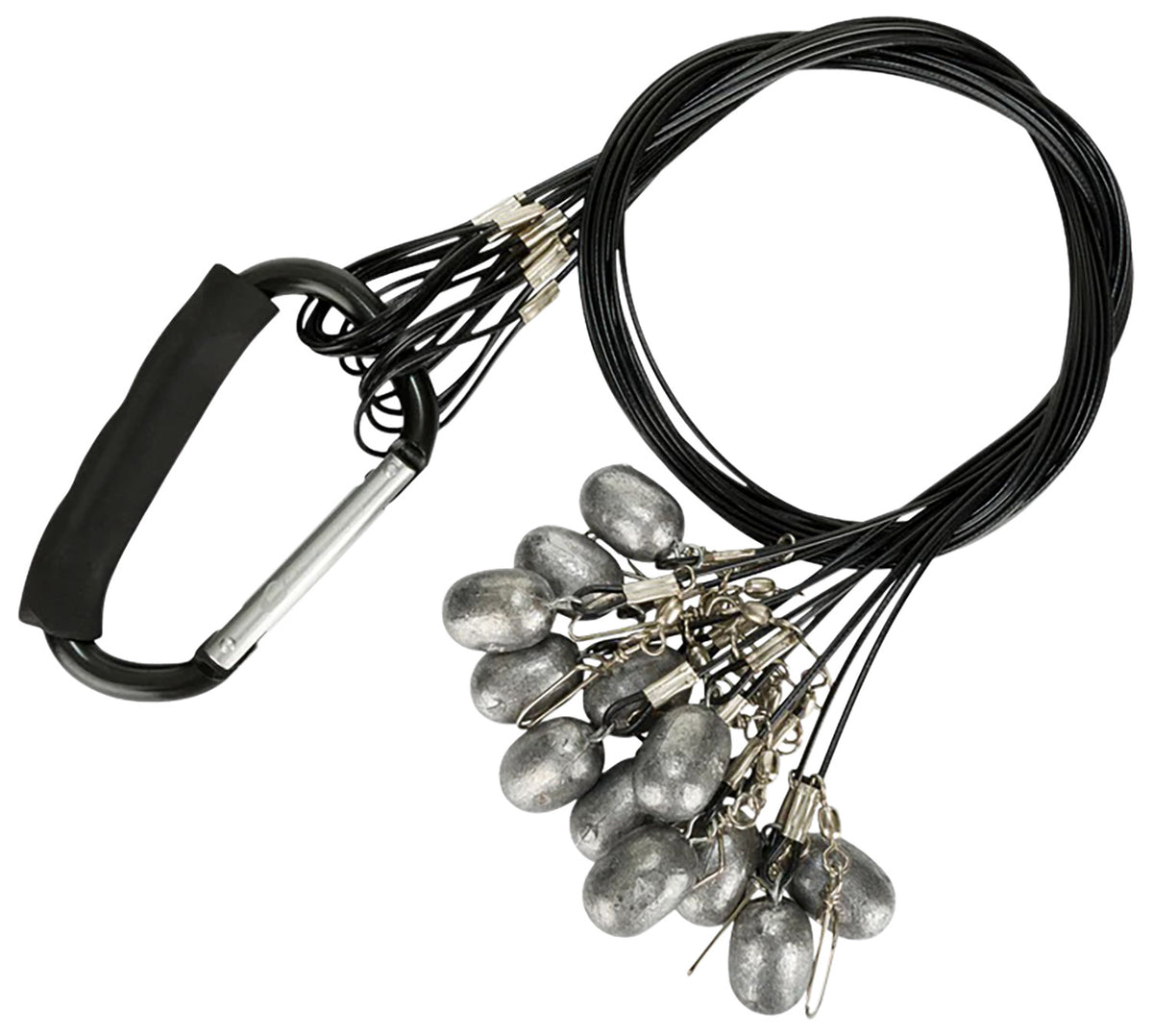 Drake Waterfowl DA9000072006 72" Texas Rig Anchor Set, 6 oz Lead Weight, Metal Crimps & Carabiner, 12-Pack