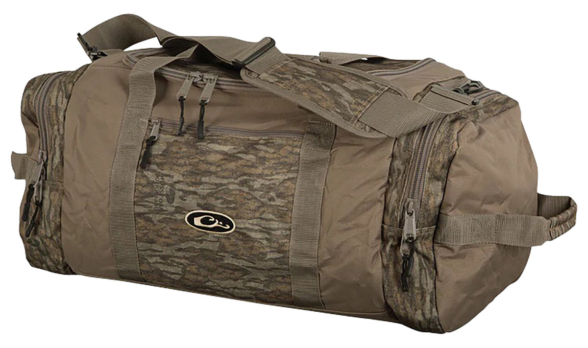 Drake Waterfowl DB36510062 Duffle Bag Medium Mossy Oak Bottomland with Adjustable Shoulder Strap and Exterior Pockets